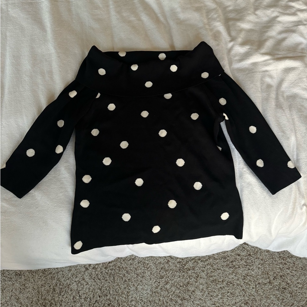 Black and white polka dot sweater